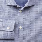 Charles Tyrwhitt Charles Tyrwhitt Extra Slim Fit Semi-spread Collar Business Casual Circles Double Face Blue Egyptian Cotton Dress Shirt Size 16/35