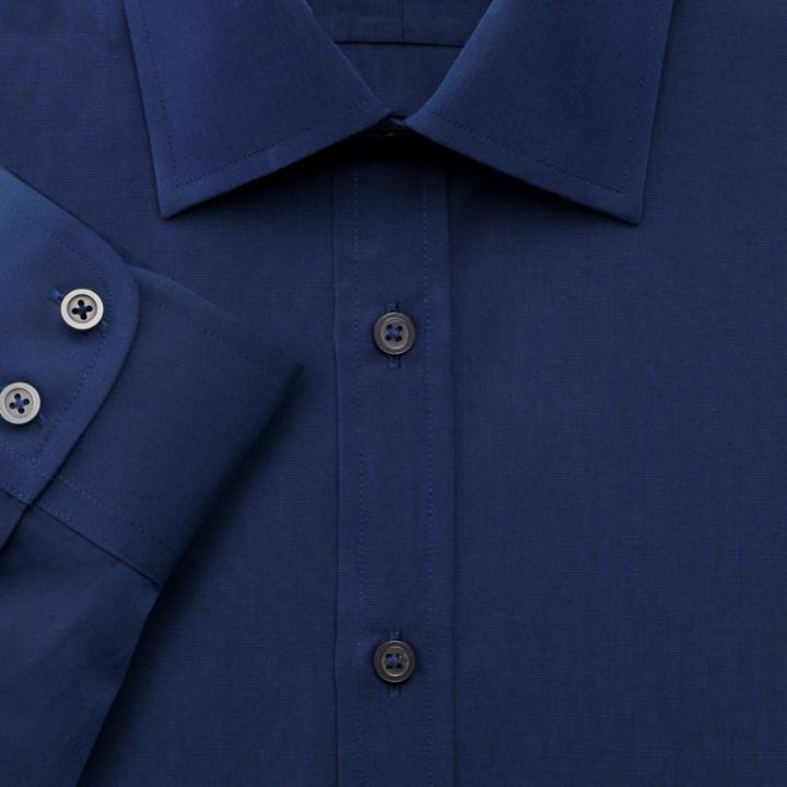 Charles Tyrwhitt Charles Tyrwhitt Slim Fit Silk Road End-on-end Midnight Blue Shirt