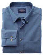 Charles Tyrwhitt Charles Tyrwhitt Extra Slim Fit Non-iron Twill Blue Cotton Dress Shirt Size Small