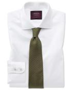  Classic Fit White Luxury Twill Egyptian Cotton Dress Shirt French Cuff Size 15.5/33 By Charles Tyrwhitt