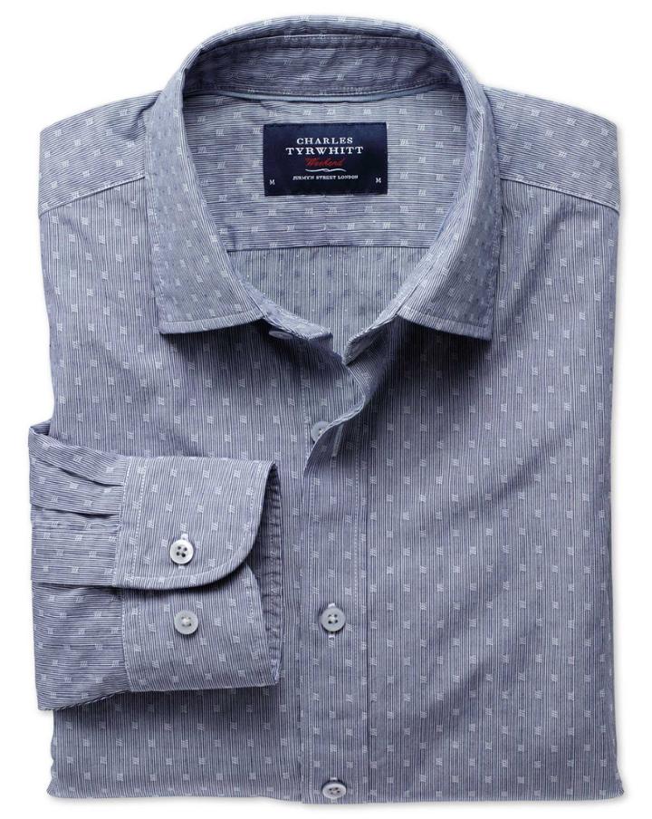 Charles Tyrwhitt Charles Tyrwhitt Classic Fit Navy Poplin Shirt