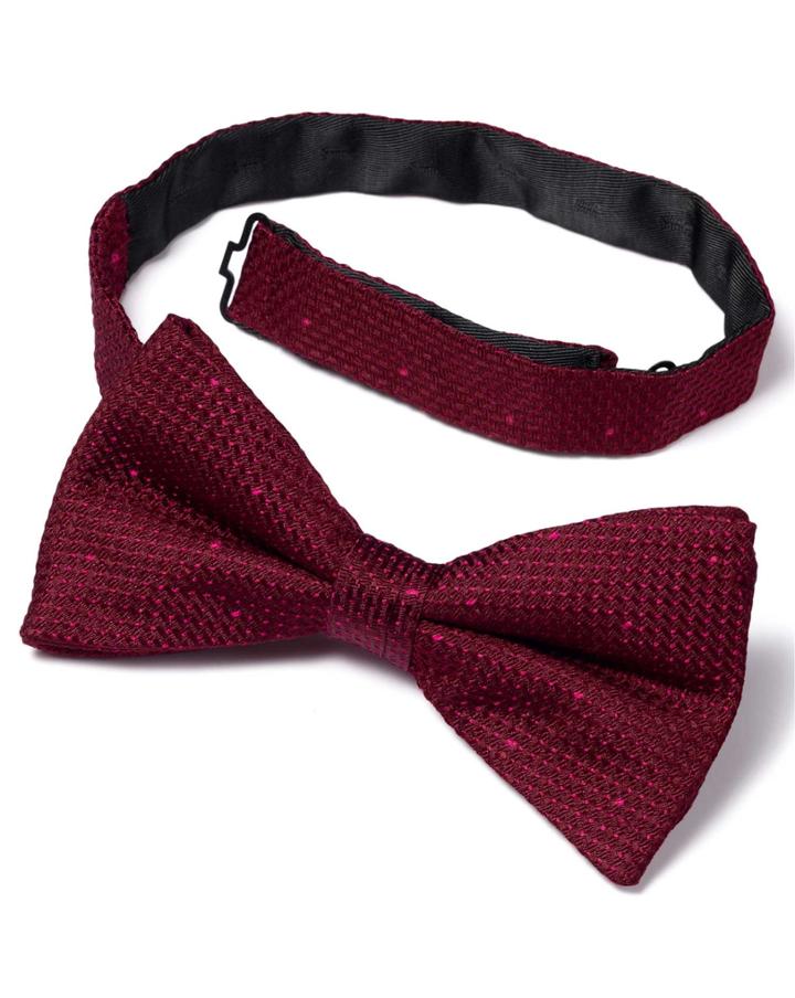Charles Tyrwhitt Charles Tyrwhitt Burgundy Silk Classic Textured Dash Ready-tied Bow Tie
