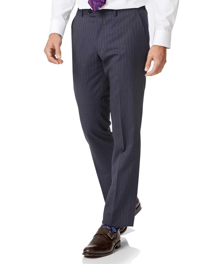  Airforce Stripe Slim Fit Panama Business Suit Wool Pants Size W30 L32 By Charles Tyrwhitt