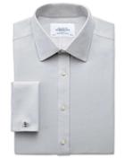 Charles Tyrwhitt Classic Fit Non-iron Herringbone Grey Cotton Dress Shirt French Cuff Size 15/34 By Charles Tyrwhitt