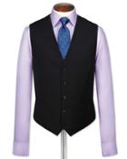 Charles Tyrwhitt Charles Tyrwhitt Black Twill Business Suit Wool Waistcoat Size W36