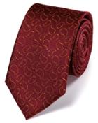 Charles Tyrwhitt Charles Tyrwhitt Burgundy And Gold Silk Oxford Paisley Classic Tie