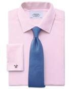  Extra Slim Fit End-on-end Pink Cotton Dress Shirt Single Cuff Size 16/33 By Charles Tyrwhitt