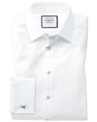 Charles Tyrwhitt Classic Fit Fine Herringbone White Cotton Dress Shirt Single Cuff Size 15/34 By Charles Tyrwhitt