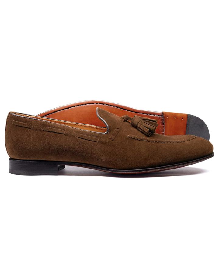  Tan Suede Tassel Loafer Size 12 By Charles Tyrwhitt