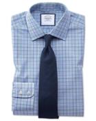  Slim Fit Blue And Green Prince Of Wales Check Cotton Dress Shirt Single Cuff Size 14.5/33 By Charles Tyrwhitt