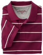 Charles Tyrwhitt Charles Tyrwhitt Classic Fit Wine And White Striped Pique Polo Shirt