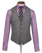  Grey Adjustable Fit Jaspe Check Business Suit Wool Vest Size W36 By Charles Tyrwhitt