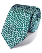 Charles Tyrwhitt Charles Tyrwhitt Green Silk Classic Floral Tie