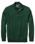 Green Zip Neck Cashmere Sweater Size Medium By Charles Tyrwhitt