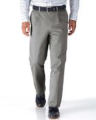 Charles Tyrwhitt Charles Tyrwhitt Silver Grey Classic Fit Single Pleat Cotton Chino Pants Size W34 L32