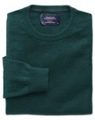 Charles Tyrwhitt Charles Tyrwhitt Mid Green Cotton Cashmere Crew Neck Cotton/cashmere Sweater Size Xs