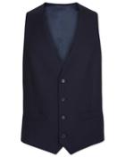  Navy Adjustable Fit Twill Business Suit Wool Waistcoat Size W36 By Charles Tyrwhitt