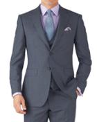 Charles Tyrwhitt Charles Tyrwhitt Light Blue Classic Fit Sharkskin Travel Suit Wool Jacket Size 38