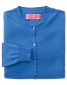 Charles Tyrwhitt Charles Tyrwhitt Women's Blue Cotton Cashmere Cotton/cashmere Cardigan Size Small