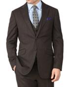  Brown Slim Fit End-on-end Business Suit Wool Jacket Size 38 By Charles Tyrwhitt