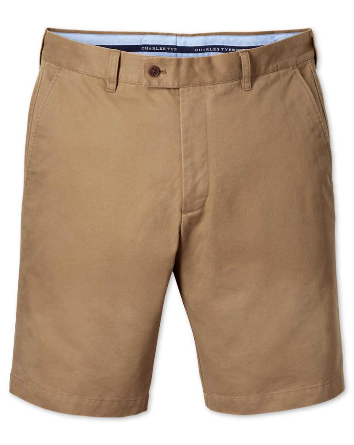 Charles Tyrwhitt Tan Slim Fit Chino Cotton Shorts Size 32 By Charles Tyrwhitt