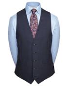 Blue Adjustable Fit Twist Business Suit Wool Vests Size W38 By Charles Tyrwhitt