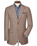 Charles Tyrwhitt Charles Tyrwhitt Classic Fit Red Checkered Linen Mix Linen Jacket Size 36