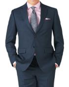 Charles Tyrwhitt Charles Tyrwhitt Blue Classic Fit Twill Business Suit Wool Jacket Size 36