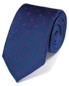 Charles Tyrwhitt Royal And Pink Silk Spot Classic Tie By Charles Tyrwhitt