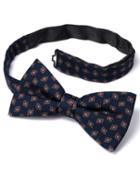 Charles Tyrwhitt Navy Silk Print Ready-tied Bow Tie By Charles Tyrwhitt