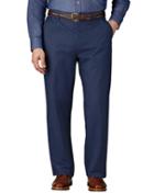 Charles Tyrwhitt Blue Classic Fit Flat Front Weekend Cotton Chino Pants Size W32 L30 By Charles Tyrwhitt
