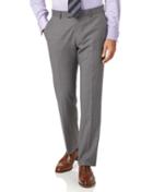  Silver Slim Fit Cross Hatch Italian Suit Wool Pants Size W36 L34 By Charles Tyrwhitt