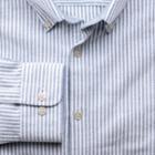 Charles Tyrwhitt Charles Tyrwhitt Extra Slim Fit Navy Bengal Stripe Washed Oxford Cotton Dress Shirt Size Small