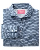 Charles Tyrwhitt Charles Tyrwhitt Women's Navy And White Shell Printed Jersey Shirt