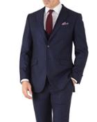 Charles Tyrwhitt Navy Stripe Slim Fit Flannel Business Suit Wool Jacket Size 38 By Charles Tyrwhitt