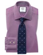  Extra Slim Fit Non-iron Berry Arrow Weave Cotton Dress Shirt French Cuff Size 14.5/33 By Charles Tyrwhitt