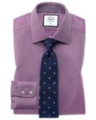  Extra Slim Fit Non-iron Berry Arrow Weave Cotton Dress Shirt French Cuff Size 14.5/33 By Charles Tyrwhitt