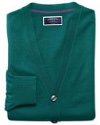 Charles Tyrwhitt Teal Merino Wool Cardigan Size Large By Charles Tyrwhitt