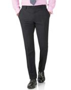 Charles Tyrwhitt Charcoal Slim Fit Sharkskin Travel Suit Wool Pants Size W42 L34 By Charles Tyrwhitt