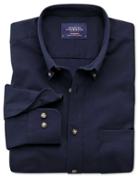 Charles Tyrwhitt Charles Tyrwhitt Slim Fit Non-iron Twill Navy Cotton Dress Shirt Size Large