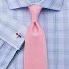 Charles Tyrwhitt Charles Tyrwhitt Classic Fit Semi-spread Collar Prince Of Wales Check Blue Cotton Dress Shirt Size 15.5/32