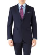 Charles Tyrwhitt Navy Slim Fit Peak Lapel Twill Business Suit Wool Jacket Size 36 By Charles Tyrwhitt