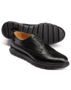  Black Extra Lightweight Derby Brogue Shoes Size 11 By Charles Tyrwhitt