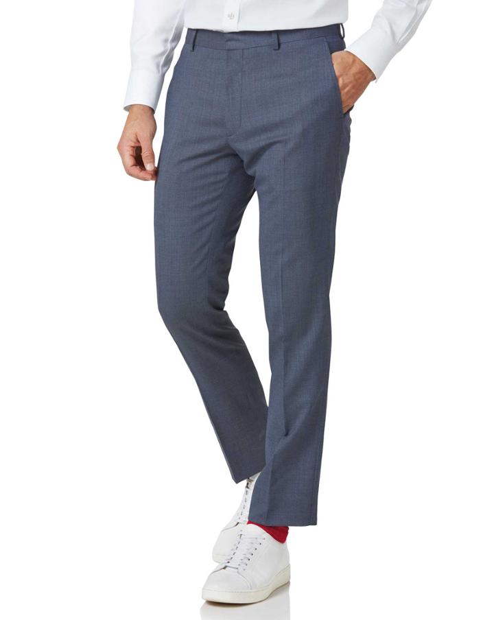  Airforce Blue Extra Slim Fit Merino Business Suit Wool Pants Size W30 L38 By Charles Tyrwhitt