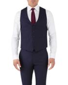 Charles Tyrwhitt Navy Stripe Adjustable Fit Flannel Business Suit Wool Vest Size W48 By Charles Tyrwhitt