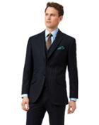  Navy Stripe Slim Fit British Luxury Suit Wool Jacket Size 36 By Charles Tyrwhitt