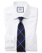  Classic Fit Non-iron White Arrow Weave Cotton Dress Shirt French Cuff Size 16/35 By Charles Tyrwhitt