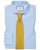  Slim Fit Sky Blue Non-iron Twill Cutaway Collar Cotton Dress Shirt Single Cuff Size 14.5/32 By Charles Tyrwhitt
