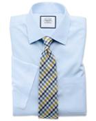  Classic Fit Sky Blue Non-iron Poplin Short Sleeve Cotton Dress Shirt Size 15/short By Charles Tyrwhitt