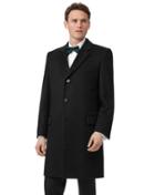  Black Italian Wool And Cashmere Overwool/cashmere Coat Size 40 By Charles Tyrwhitt